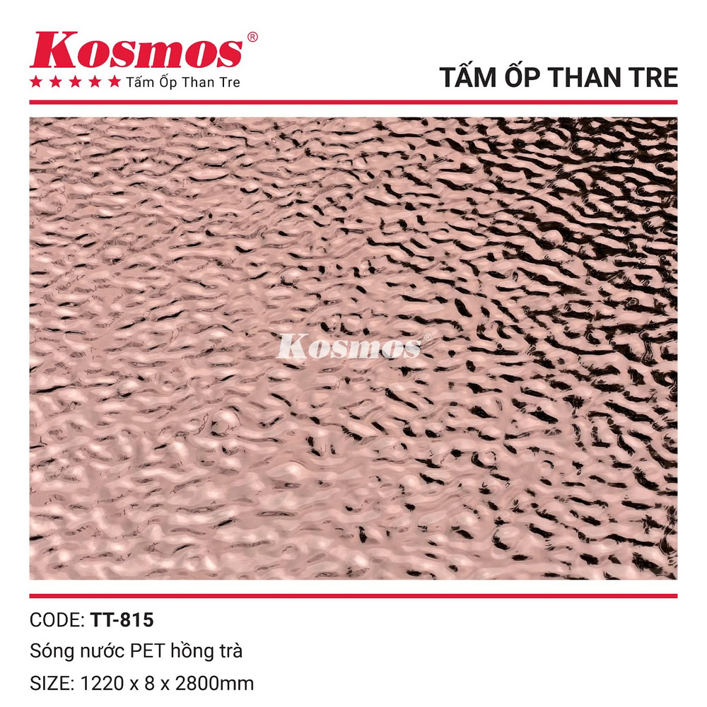 Mẫu tấm ốp than tre kim loại biên dạng kim cương hồng TT-815