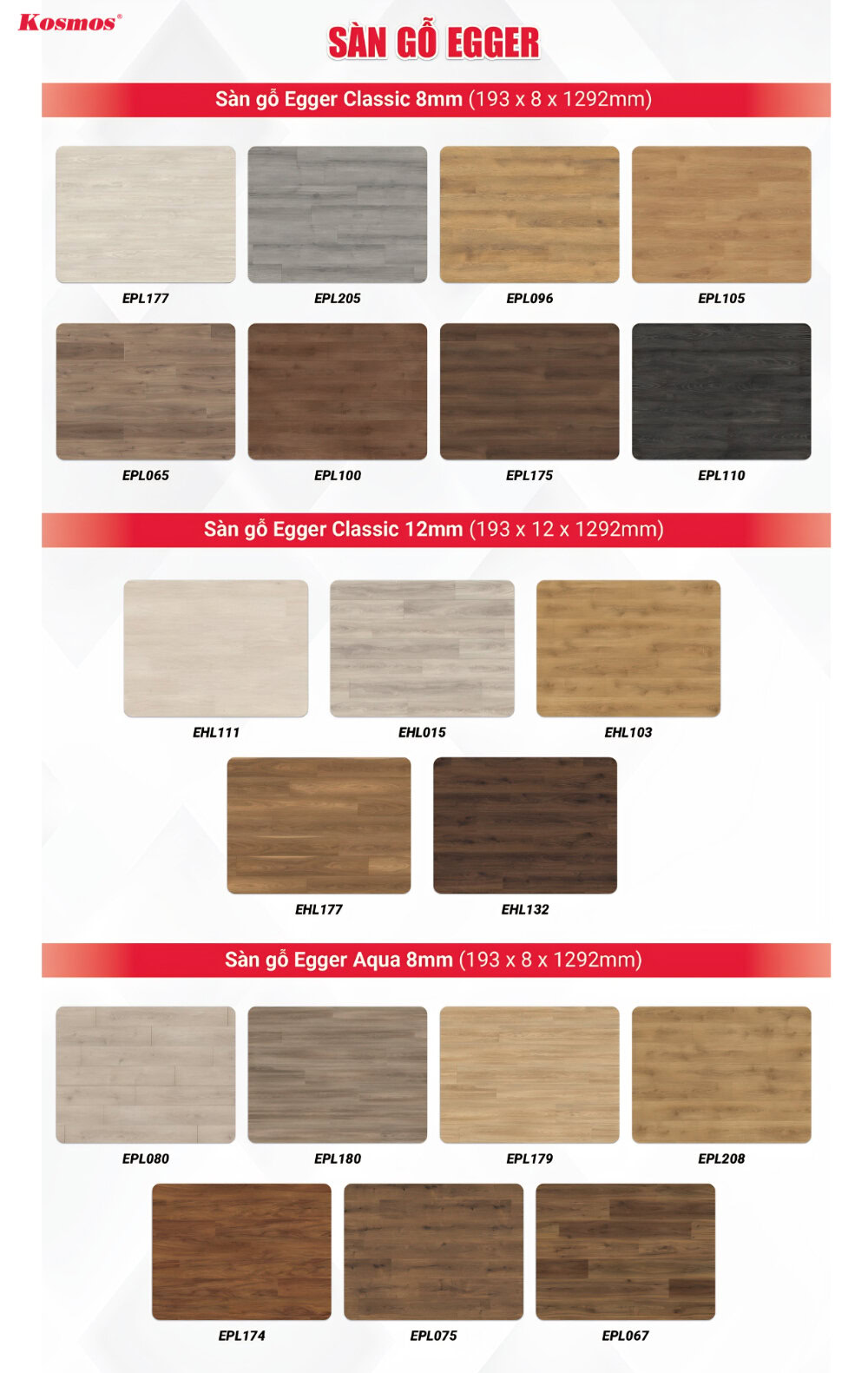 Một số mẫu sàn gỗ Egger