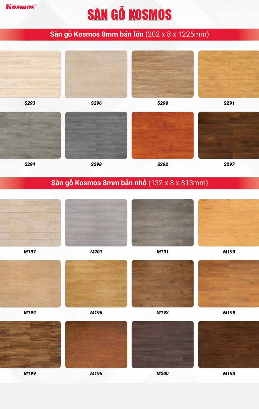 Một số mẫu sàn gỗ Kosmos