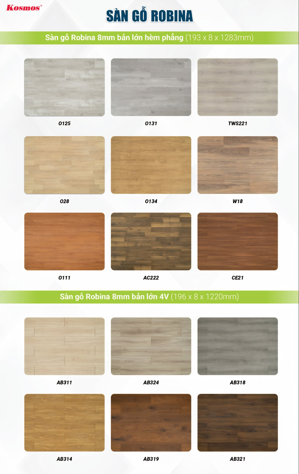 Một số mẫu sàn gỗ Robina
