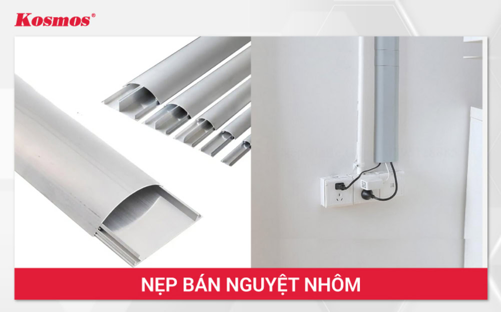 Nẹp bán nguyệt nhôm chuyên dùng để bảo vệ, che phủ và gom gọn dây điện