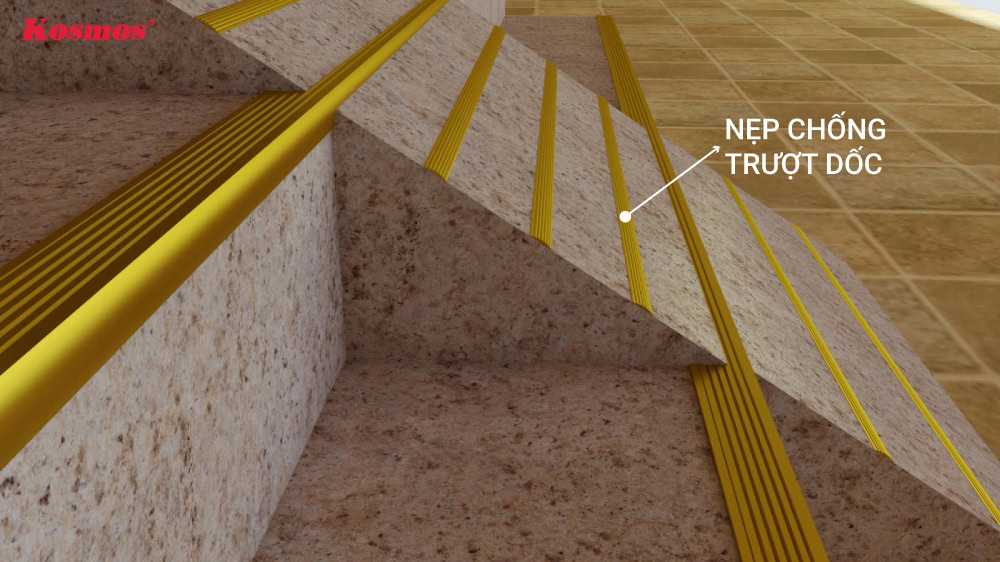 Nẹp chống trượt dốc giúp ngăn ngừa trượt ngã và giảm nguy cơ tai nạn