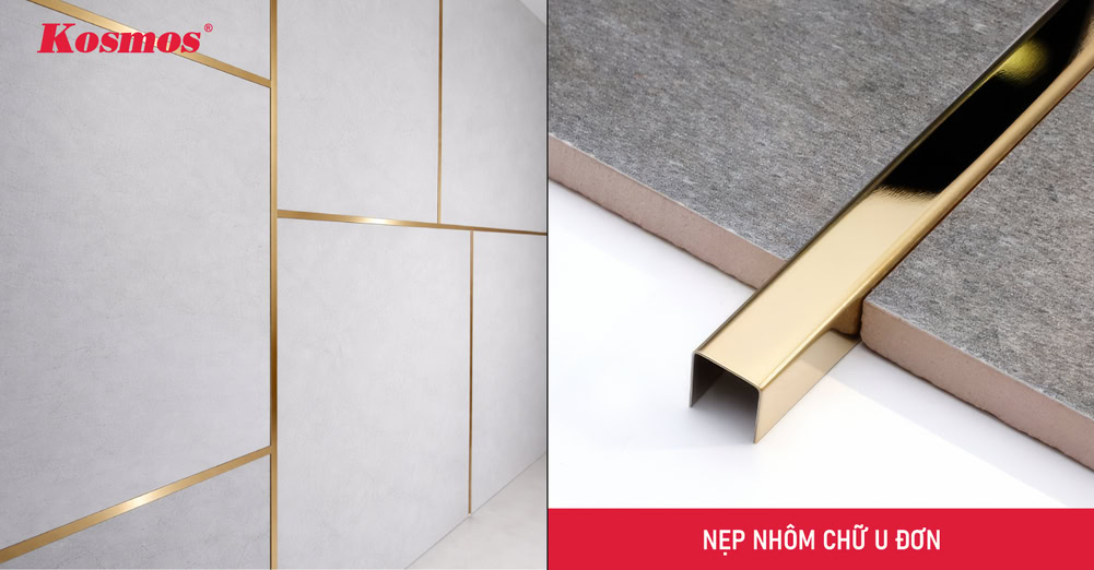 Nẹp nhôm chữ U đơn (nẹp U không tai)