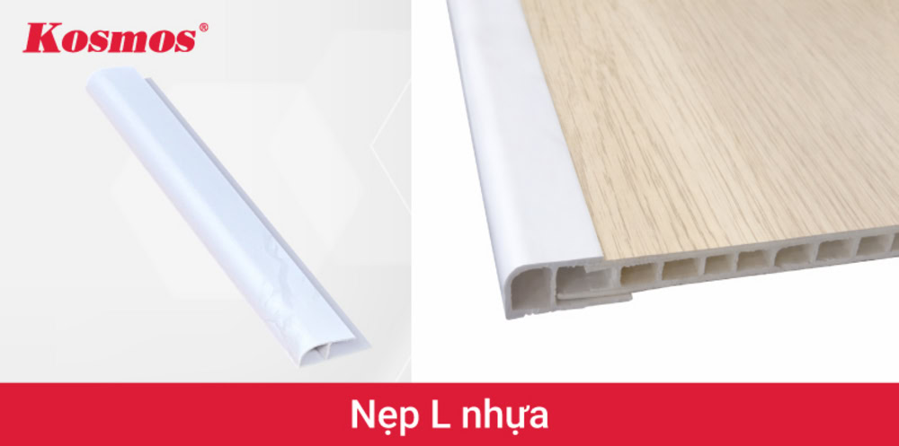 Nẹp nhựa chữ L được sử dụng để hoàn thiện cạnh kết thúc của các tấm ốp nhựa Nẹp nhựa chữ L được sử dụng để hoàn thiện cạnh kết thúc của các tấm ốp nhựa