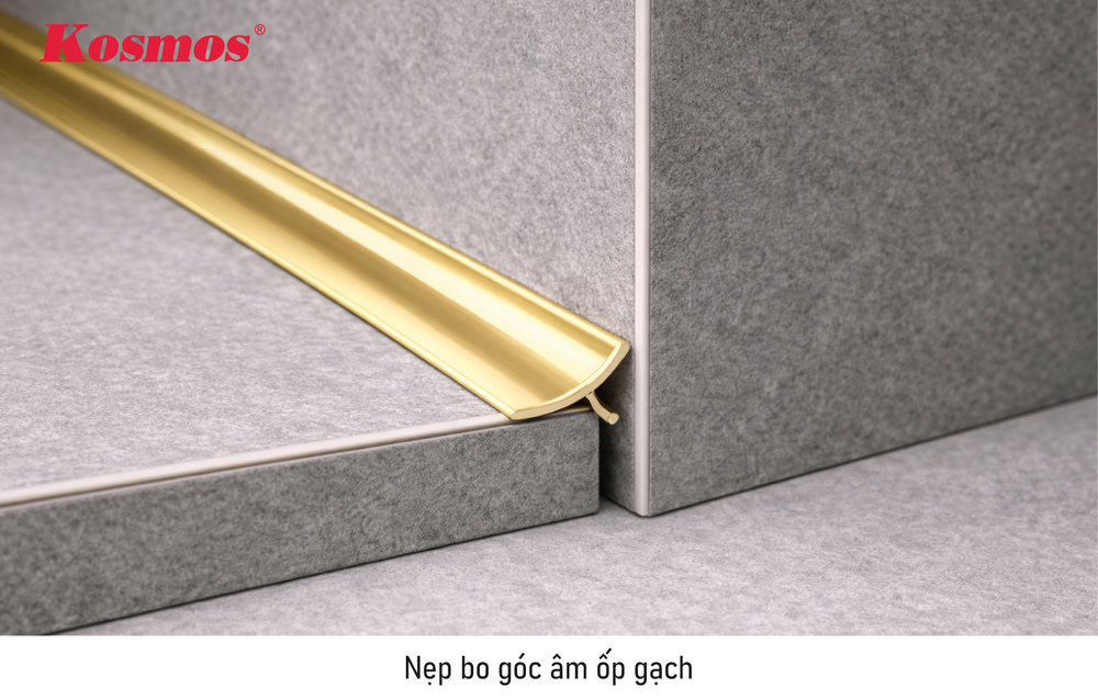 Nẹp ốp góc âm hoàn thiện góc âm giữa gạch với bề mặt vuông góc khác