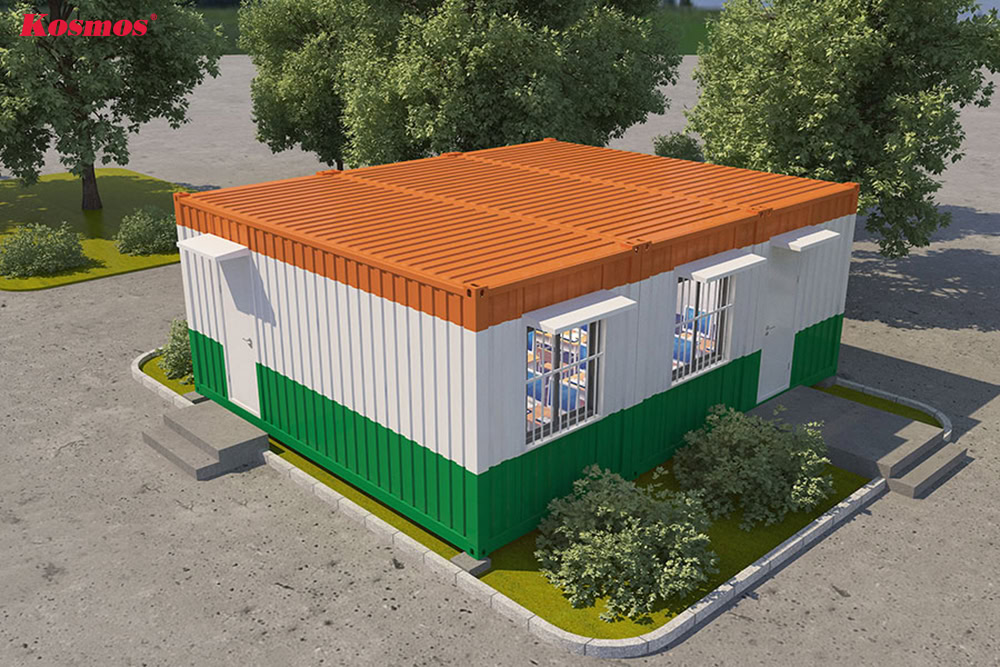 Nhà lắp ghép 2 mái ứng dụng làm kho xưởng, kho bãi tiện lợi