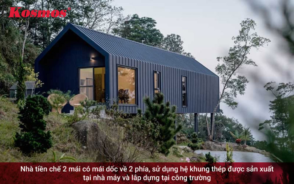 Nhà tiền chế 2 mái là dạng công trình sử dụng hệ khung thép làm lõi chịu lực chính