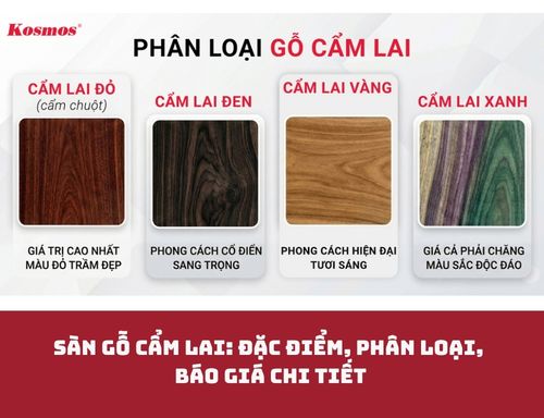 Sàn gỗ Cẩm Lai: Đặc điểm, phân loại, báo giá chi tiết 2026