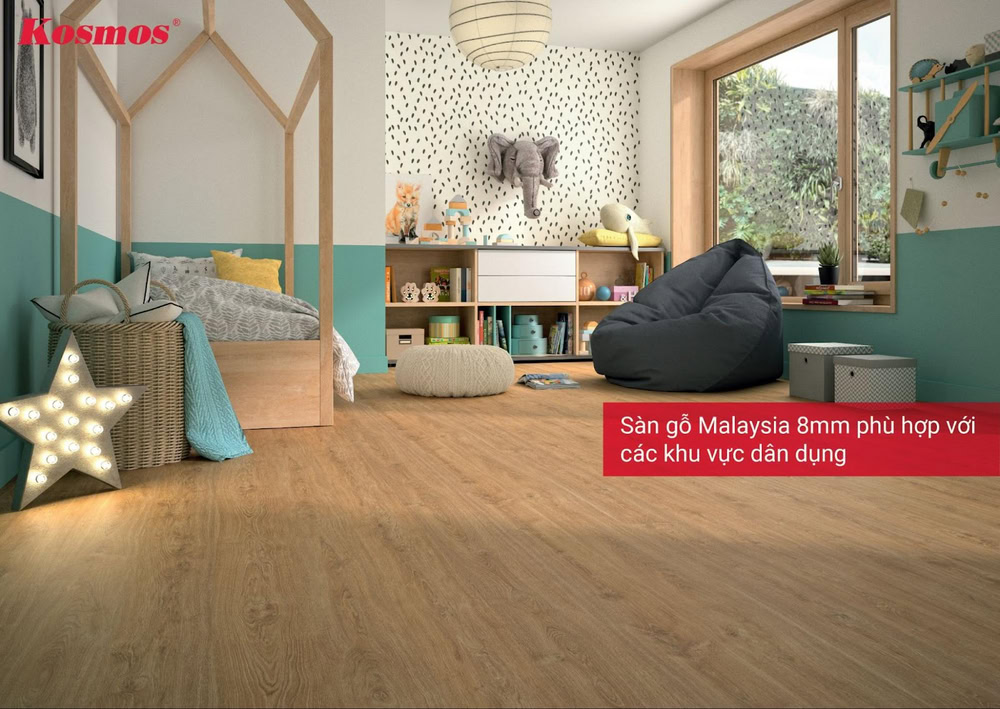 Sàn gỗ công nghiệp Malaysia 8mm phù hợp với những công trình dân dụng