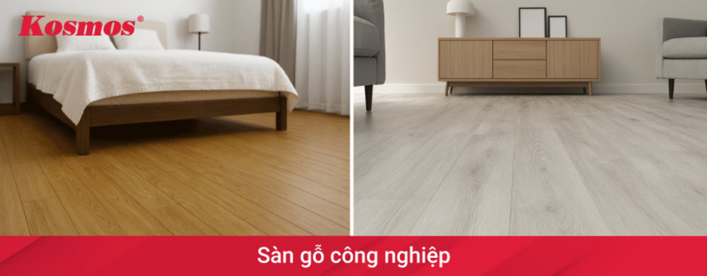 Sàn gỗ công nghiệp phù hợp với không gian cần độ bền và tính thẩm mỹ sang trọng Sàn gỗ công nghiệp phù hợp với không gian cần độ bền và tính thẩm mỹ sang trọng
