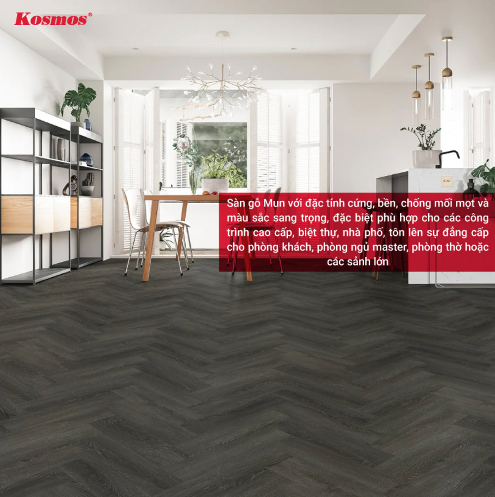 Sàn gỗ Mun phù hợp với nhiều hạng mục công trình