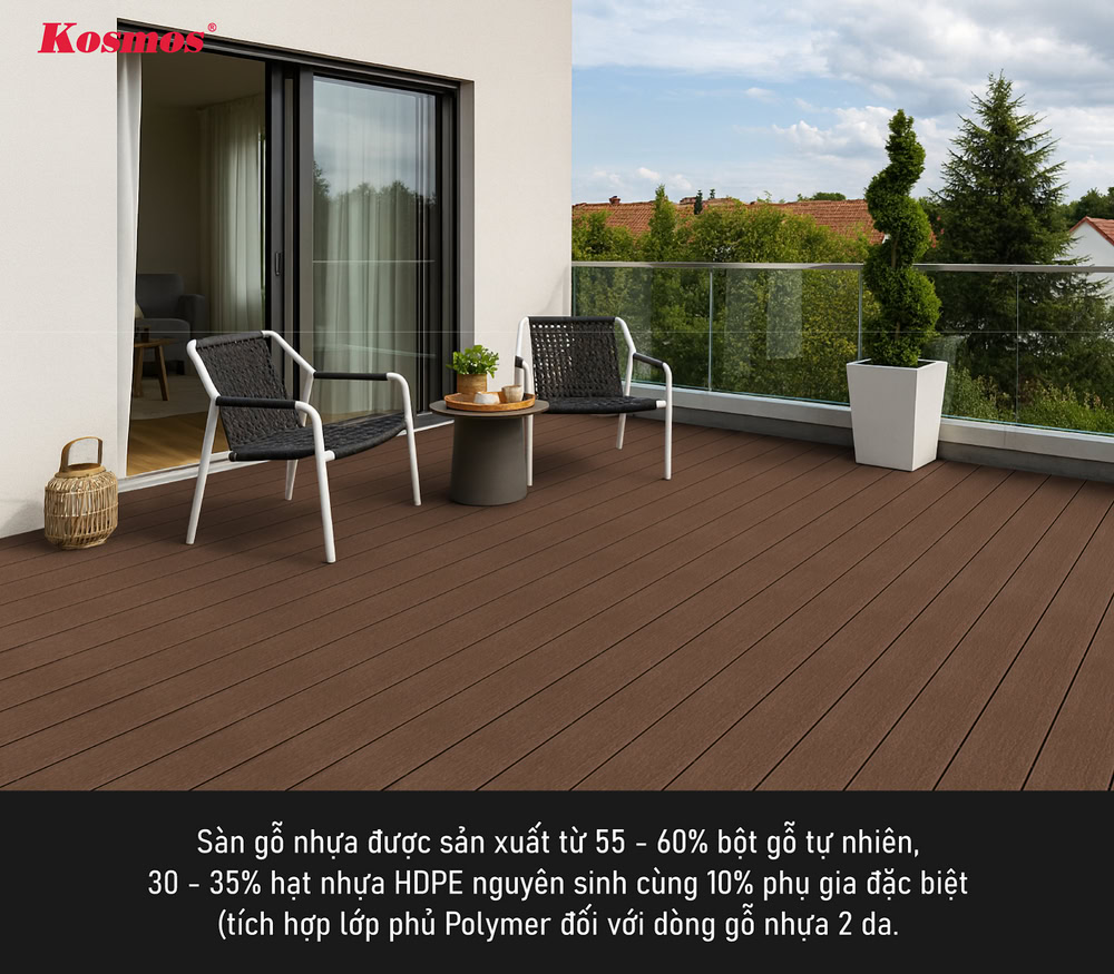 Sàn gỗ nhựa mang đến vẻ đẹp của gỗ tự nhiên nhưng chịu nước, chống mối tốt Sàn gỗ nhựa mang đến vẻ đẹp của gỗ tự nhiên nhưng chịu nước, chống mối tốt