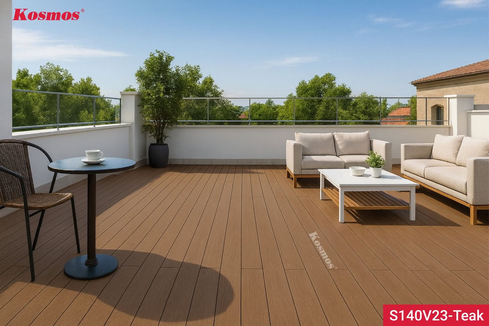 Sàn gỗ nhựa ngoài trời ốp không gian ban công