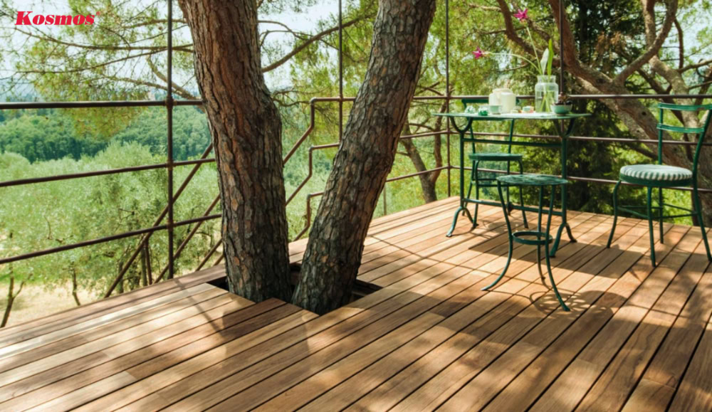 Sàn gỗ tự nhiên ứng dụng trong không gian ngoài trời