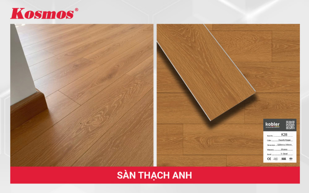 Sàn thạch anh được ứng dụng công nghệ từ Đức, chống trầy xước, mài mòn tốt