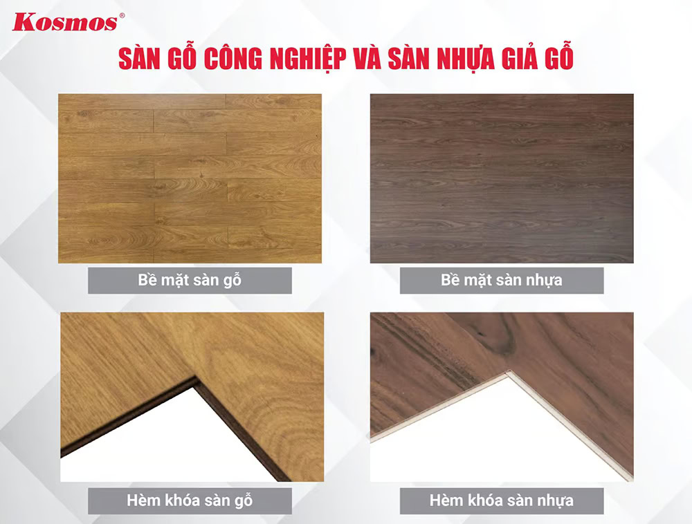 Sự khác biệt giữa sàn gỗ công nghiệp và sàn nhựa giả gỗ Sự khác biệt giữa sàn gỗ công nghiệp và sàn nhựa giả gỗ