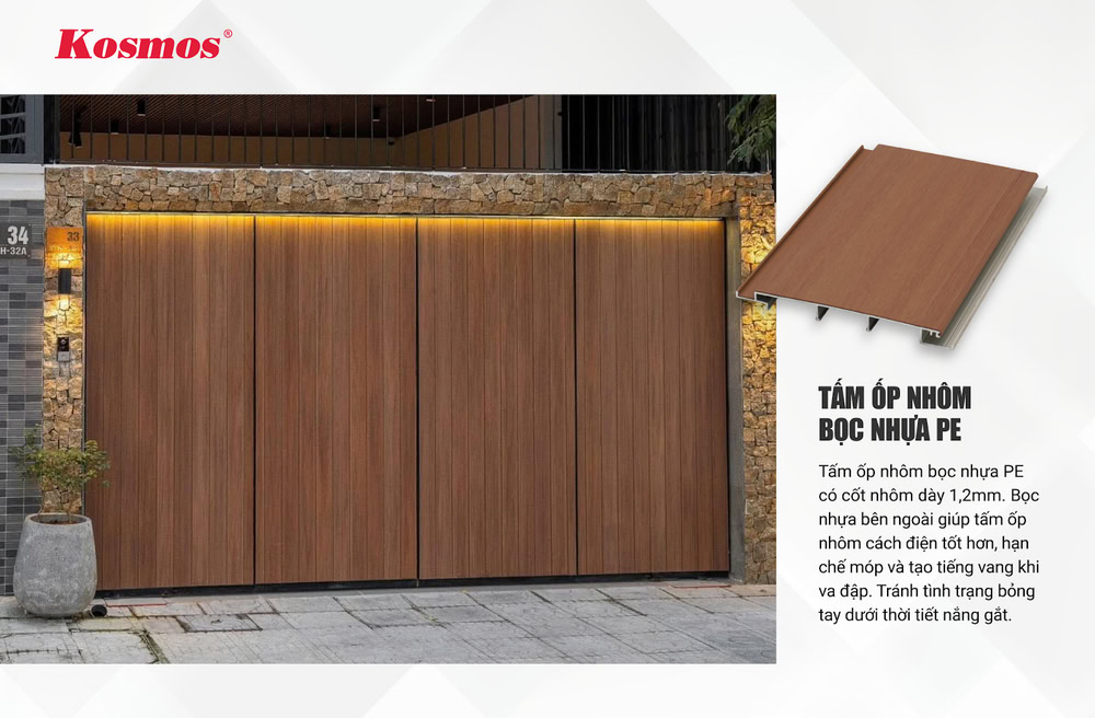 Tấm nhôm bọc nhựa PE ốp tường ngoài trời