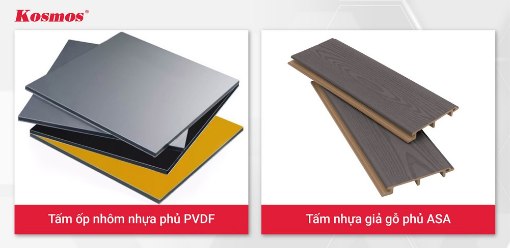 Tấm ốp alu PVDF và tấm nhựa giả gỗ phủ ASA là hai vật liệu ốp ngoại thất phổ biến