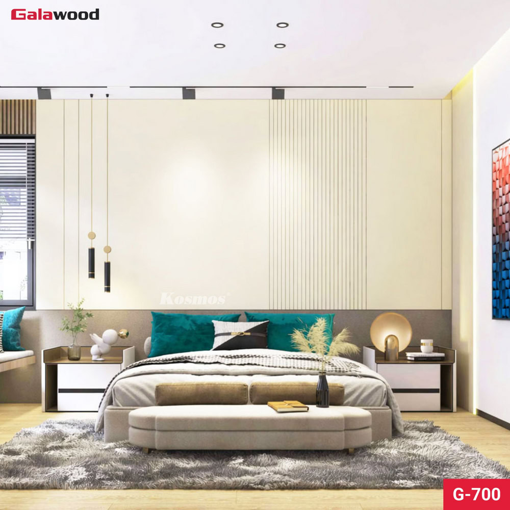 Tấm ốp than tre đơn sắc G-700 ốp vách đầu giường