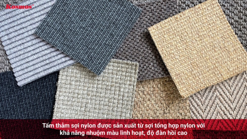 Tấm thảm sợi nylon có cấu tạo từ sợi tổng hợp nylon Tấm thảm sợi nylon có cấu tạo từ sợi tổng hợp nylon