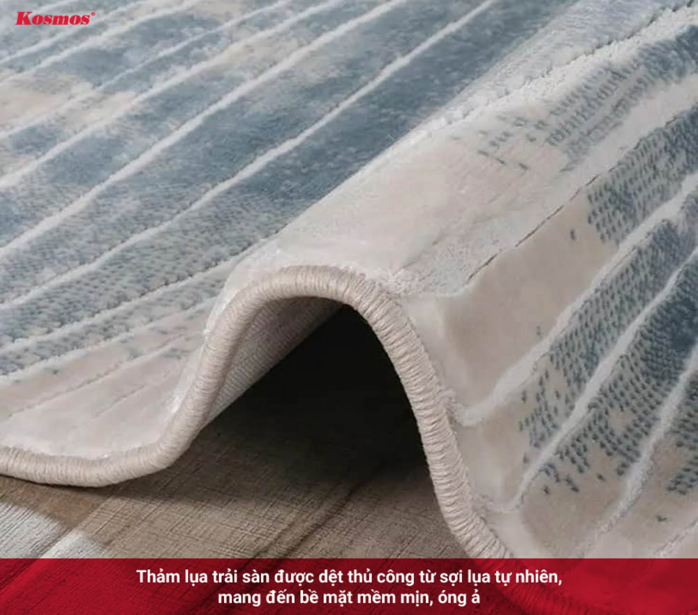 Thảm lụa trải sàn được đánh giá cao nhờ vẻ đẹp sang trọng Thảm lụa trải sàn được đánh giá cao nhờ vẻ đẹp sang trọng