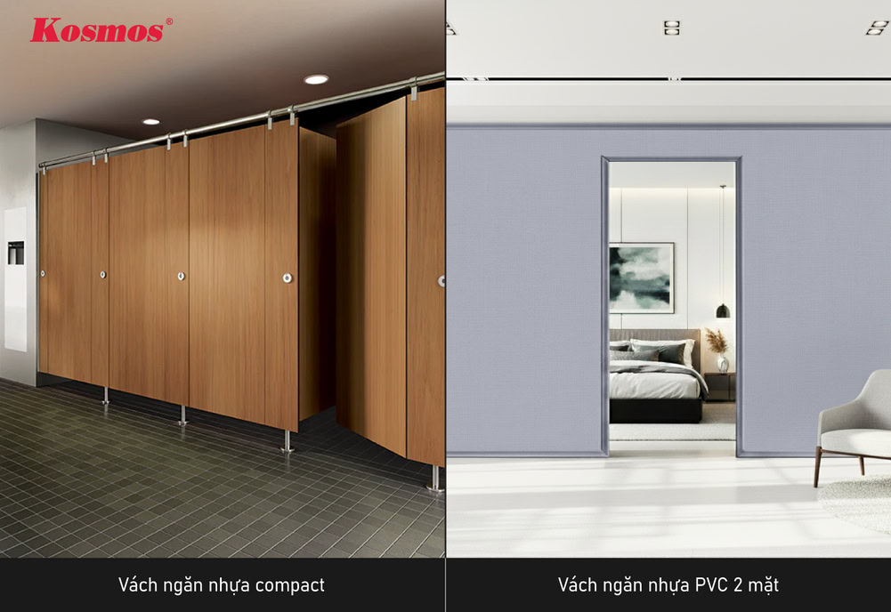 Thiết kế vách ngăn nhựa compact và vách ngăn nhựa 2 mặt