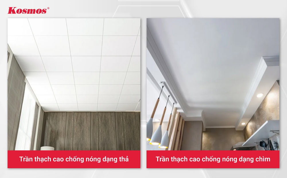 Trần chìm giúp khả năng cách nhiệt của tấm thạch cao phát huy tốt hơn