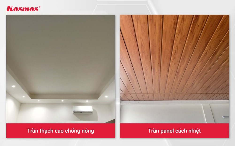 Trần thạch cao chống nóng và trần panel cách nhiệt