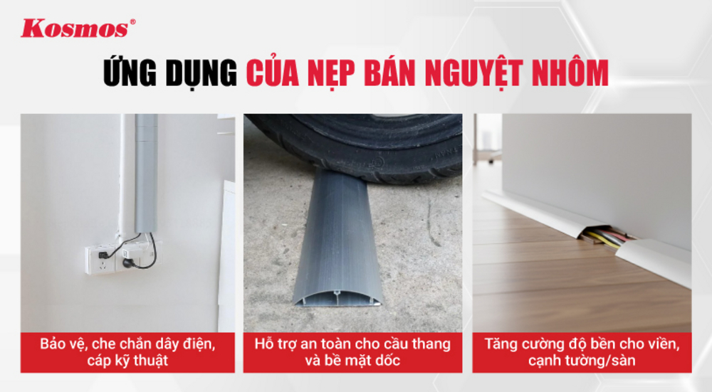 Ứng dụng của nẹp bán nguyệt nhôm