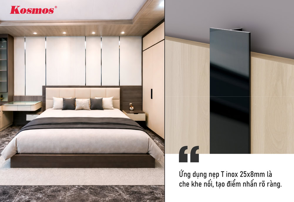Ứng dụng nẹp T inox 25x8mm Ứng dụng nẹp T inox 25x8mm