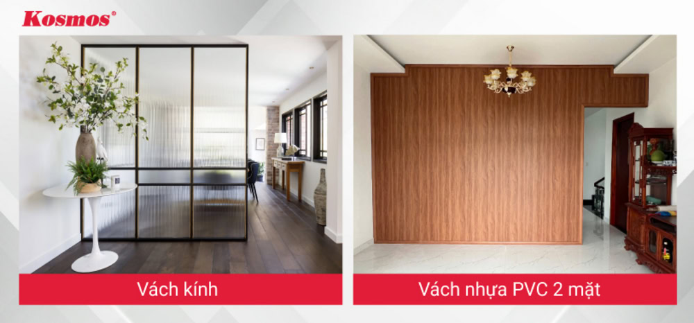 Ứng dụng vách kính và vách nhựa ngăn không gian