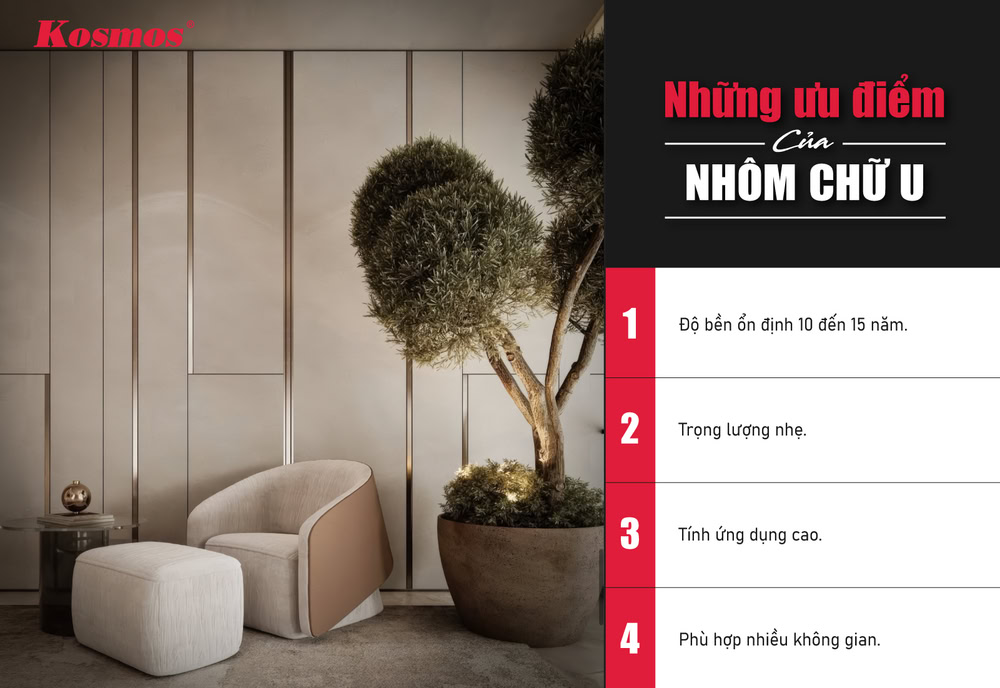 Ưu điểm nẹp chữ U nhôm