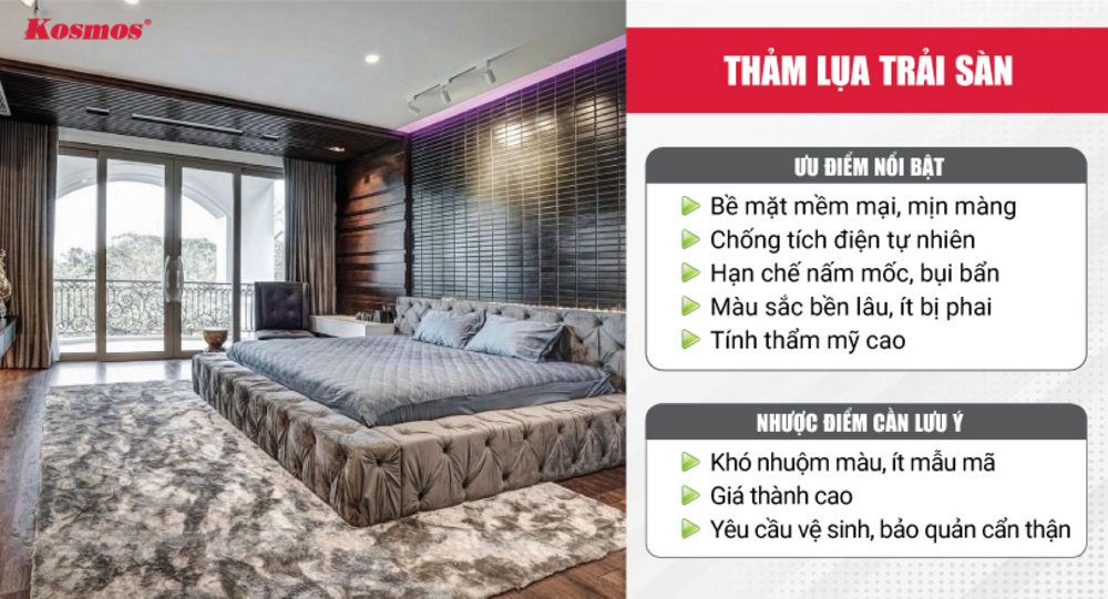 Ưu và nhược điểm của tấm thảm lụa trải sàn Ưu và nhược điểm của tấm thảm lụa trải sàn