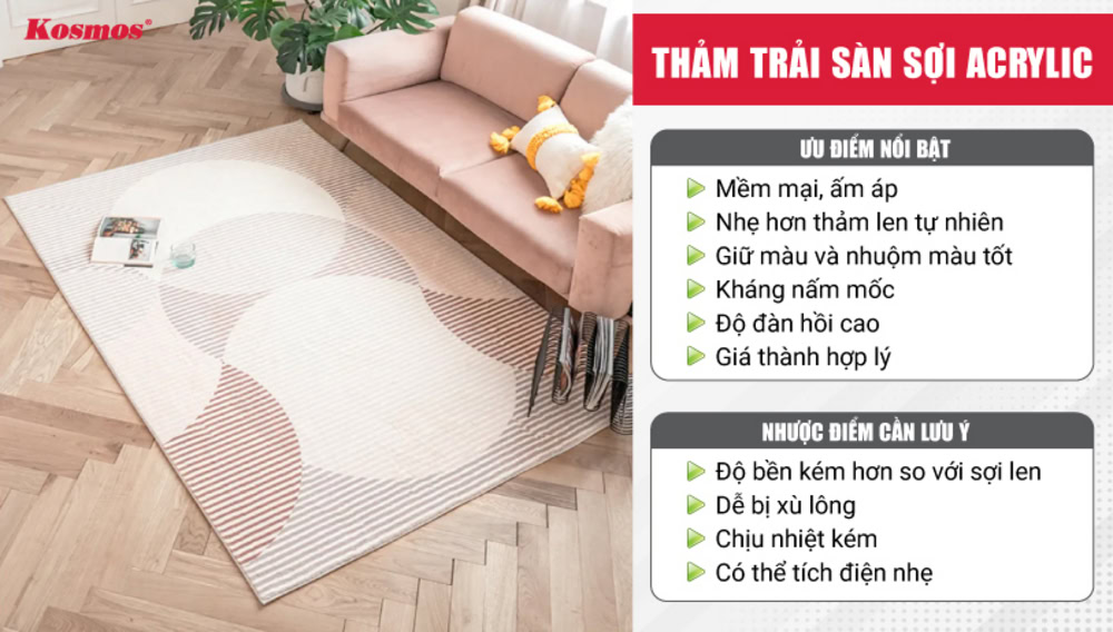 Ưu và nhược điểm của tấm thảm trải sàn sợi Acrylic Ưu và nhược điểm của tấm thảm trải sàn sợi Acrylic