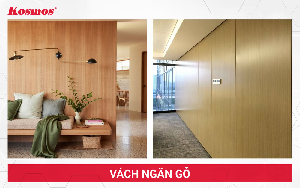 Vách ngăn gỗ phù hợp với các công trình yêu cầu tính thẩm mỹ cao