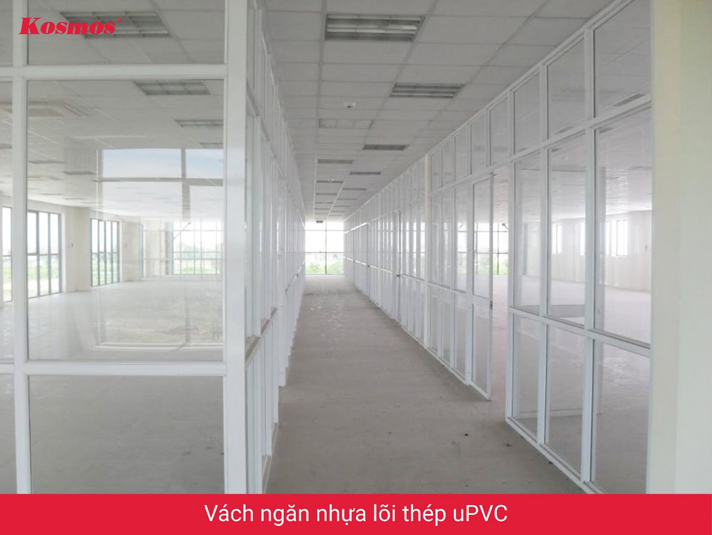 Vách ngăn nhựa lõi thép là dòng vách ngăn phổ biến trong các văn phòng làm việc