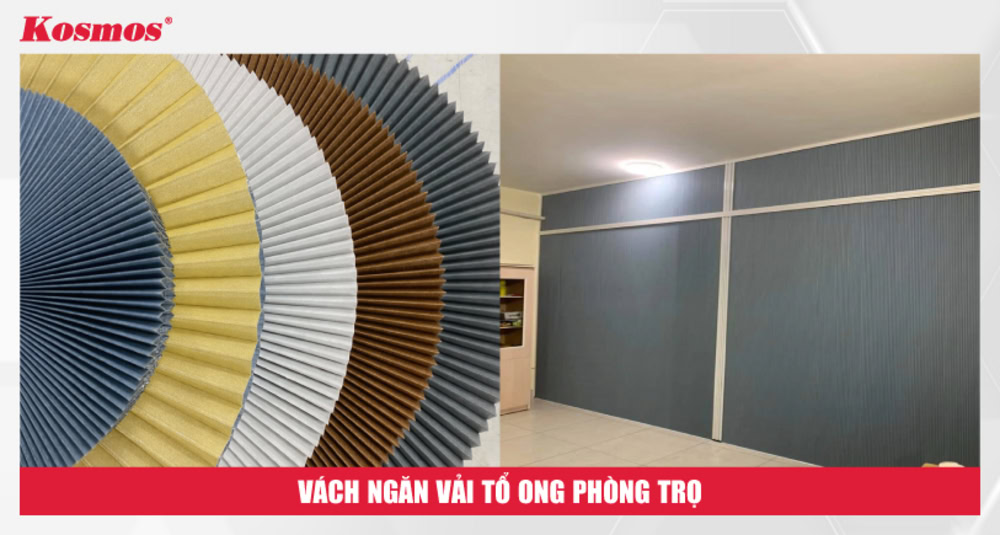 Vách ngăn tổ ong cấu tạo từ các lớp vải Polyester tổng hợp ghép dạng “tổ ong”