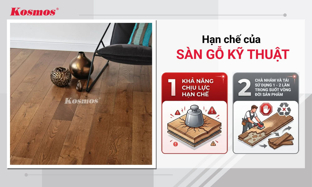 2 điểm hạn chế của sàn gỗ kỹ thuật