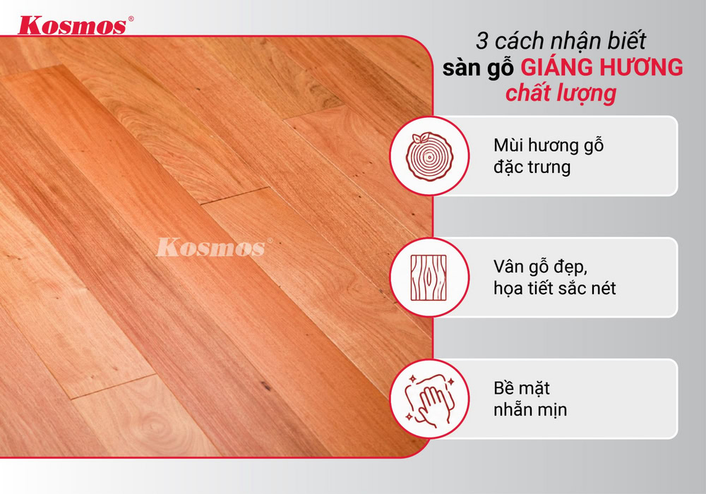 3 cách nhận biết sàn gỗ Giáng Hương chất lượng