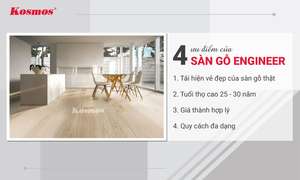 4 ưu điểm của sàn gỗ Engineer