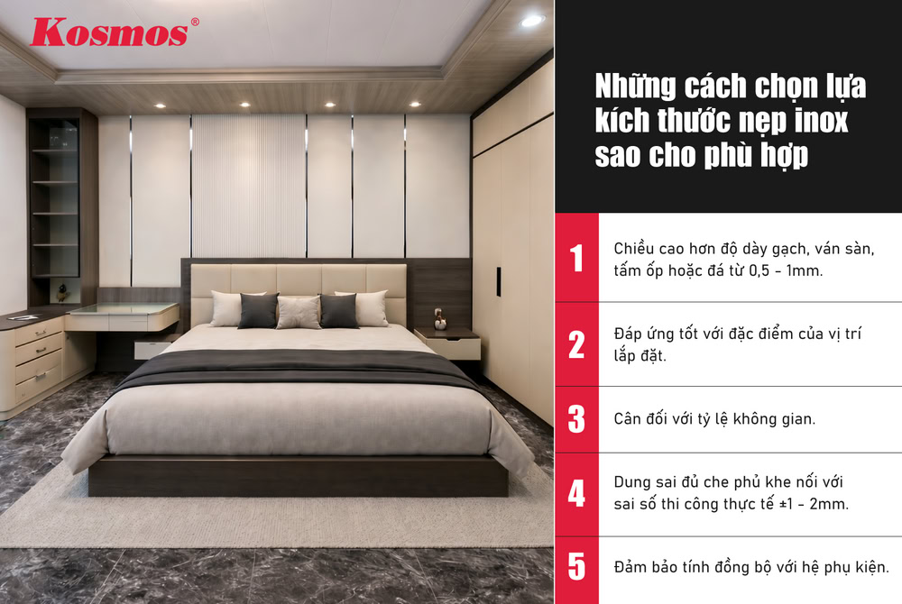 5 tiêu chí cần lưu ý khi chọn quy cách nẹp inox phù hợp