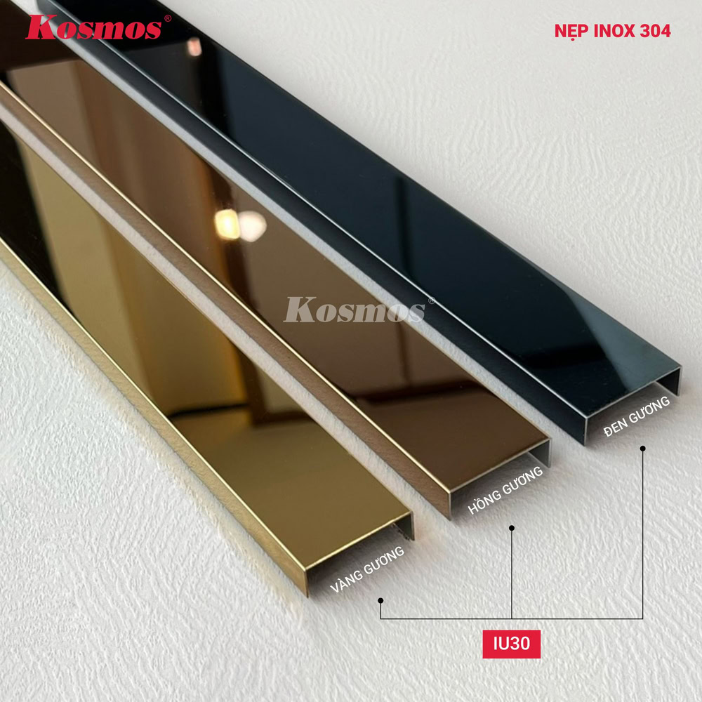 Bộ nẹp inox 304 dòng U30 của Kosmos Việt Nam Bộ nẹp inox 304 dòng U30 của Kosmos Việt Nam