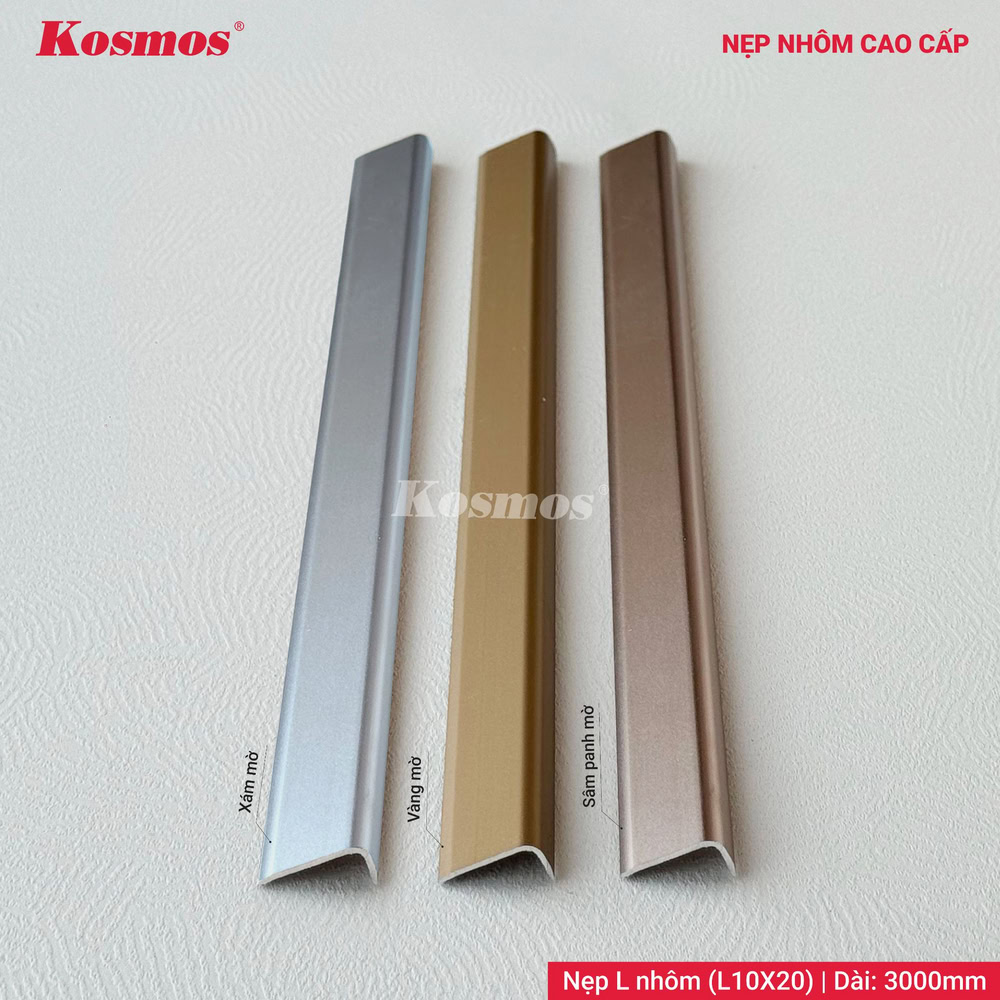 Bộ nẹp L nhôm cao cấp Kosmos L10X20 Bộ nẹp L nhôm cao cấp Kosmos L10X20