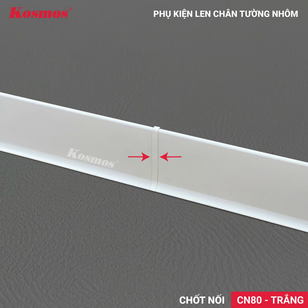 Chốt nối len chân tường nhôm màu trắng NC80-T