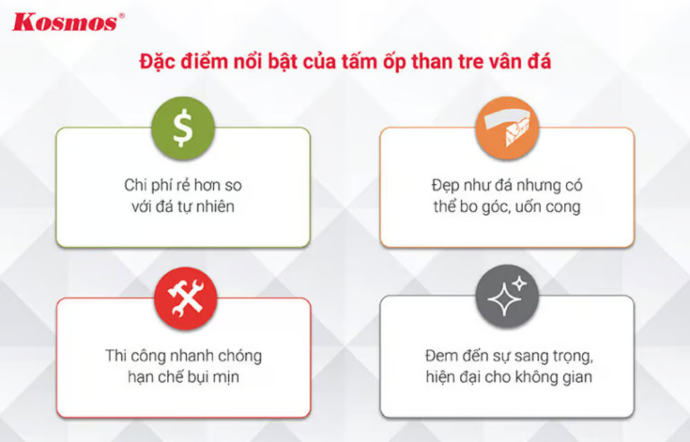 Đặc điểm nổi bật của tấm ốp than tre Galawood vân đá G-711 Đặc điểm nổi bật của tấm ốp than tre Galawood vân đá G-711