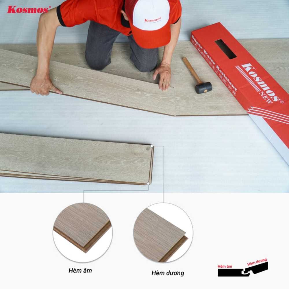 Hèm khóa giúp thi công sàn gỗ nhanh chóng Hèm khóa giúp thi công sàn gỗ nhanh chóng