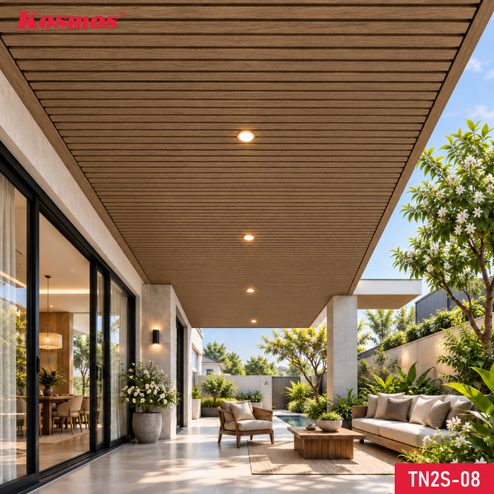Mẫu công trình thực tế ứng dụng trần nhôm Kosmos TN2S-08