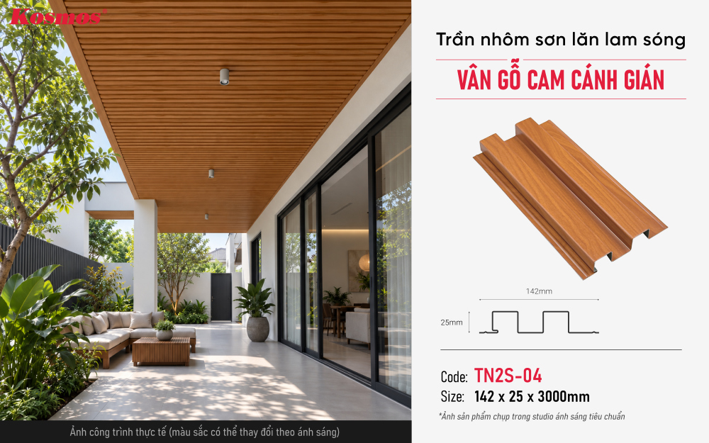 Thông số, mẫu mã và ứng dụng trần nhôm TN2S-04 Thông số, mẫu mã và ứng dụng trần nhôm TN2S-04