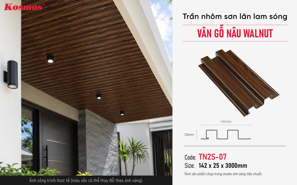 Thông số, mẫu mã và ứng dụng trần nhôm TN2S-07 Thông số, mẫu mã và ứng dụng trần nhôm TN2S-07