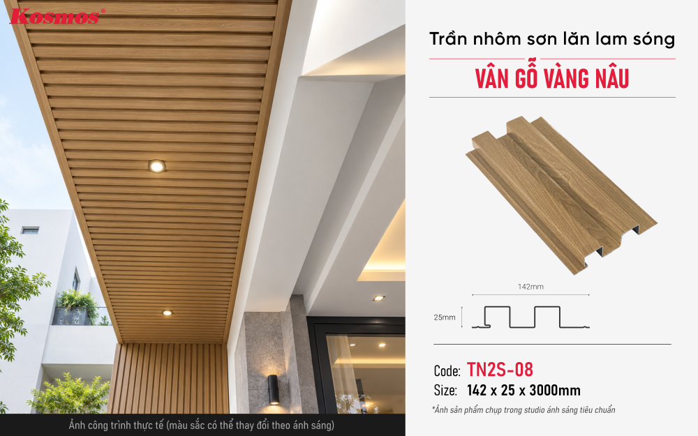Thông số, mẫu mã và ứng dụng trần nhôm TN2S-08 Thông số, mẫu mã và ứng dụng trần nhôm TN2S-08